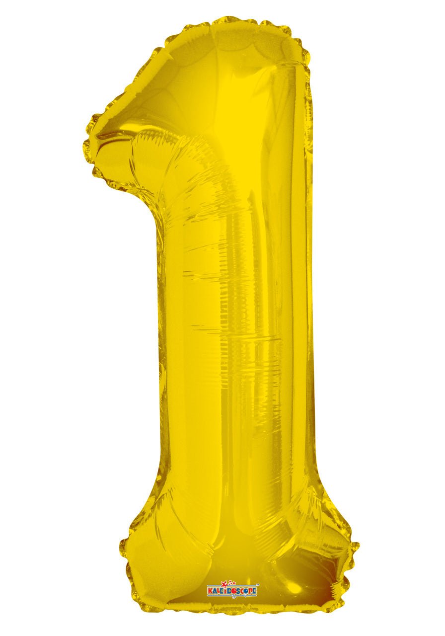 34" Number Foil Balloons - Gold - PaperGeenius