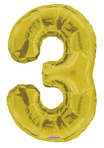 34" Number Foil Balloons - Gold - PaperGeenius