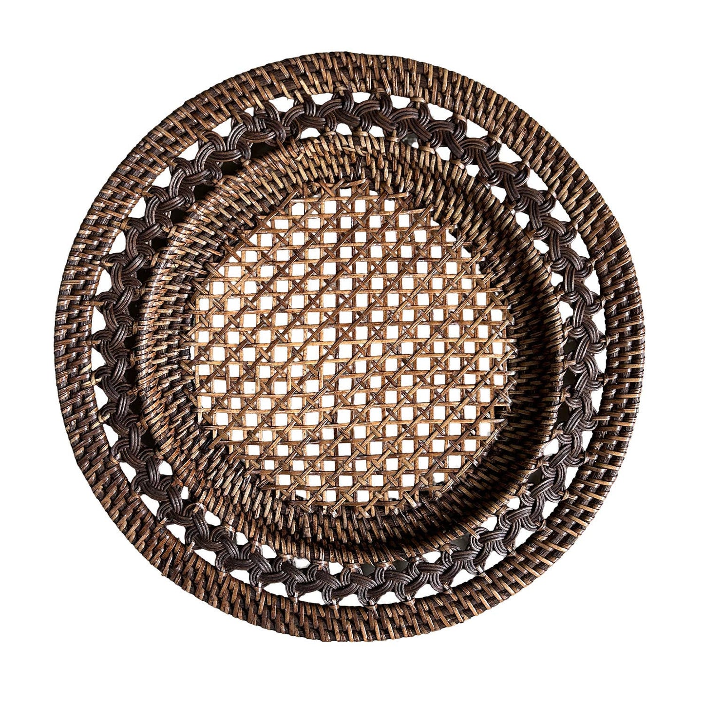 Rattan Charger Plate (Webbing Gendis Dark Brown) Placemat