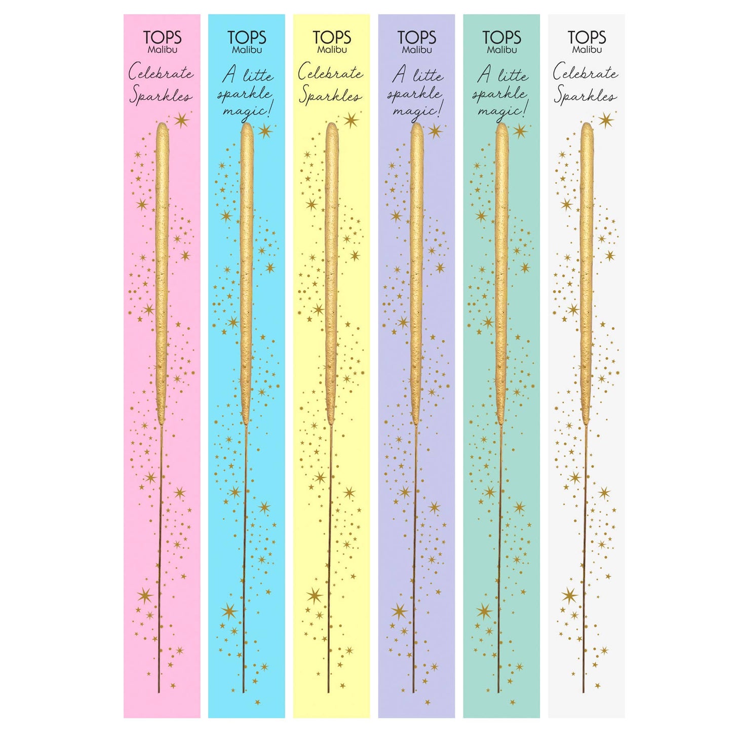 Wish 6.75" Sparkler Card - Celebrate - Gold -Assorted Colors