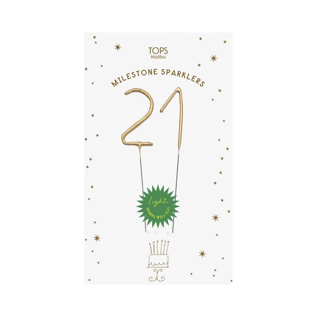Mini 4" Gold Milestone Number Sparkler Wands - 21