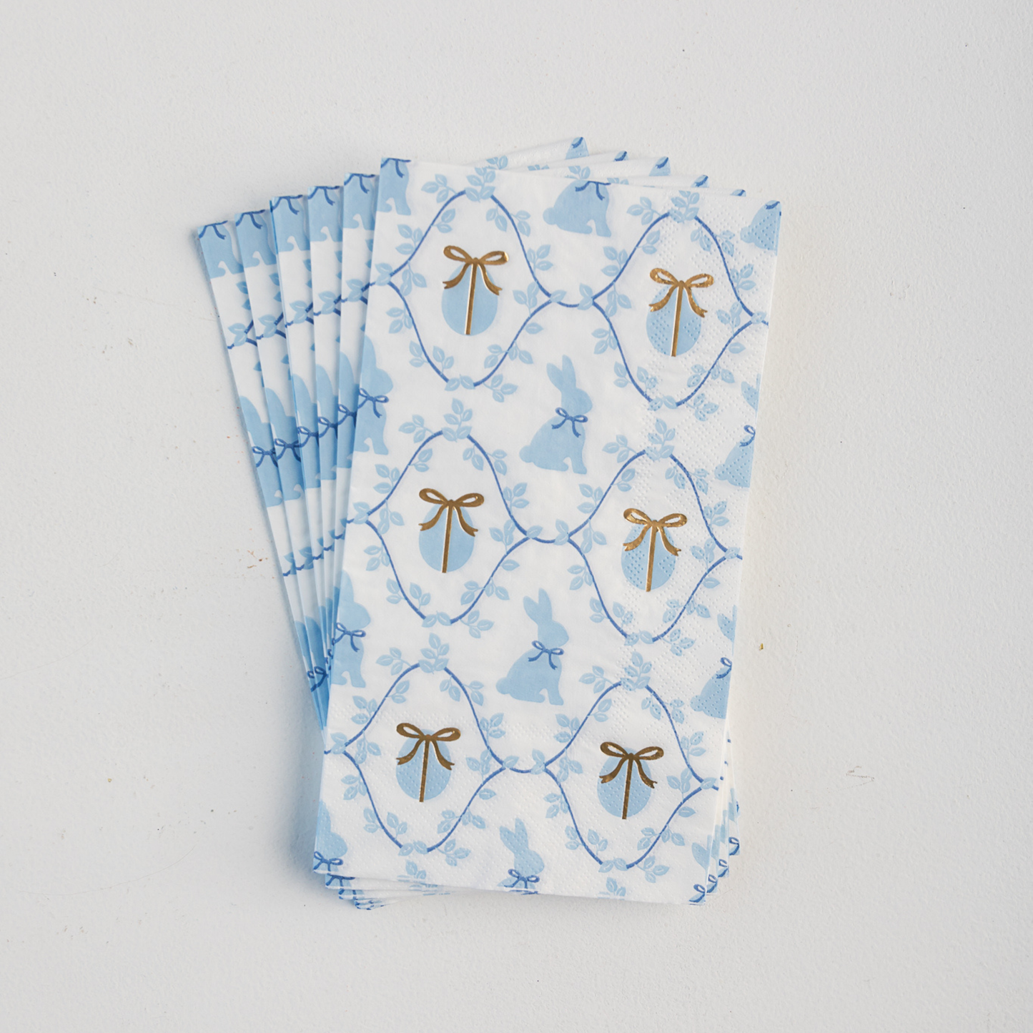 Blue and gold napkin Easter bunny napkin towels