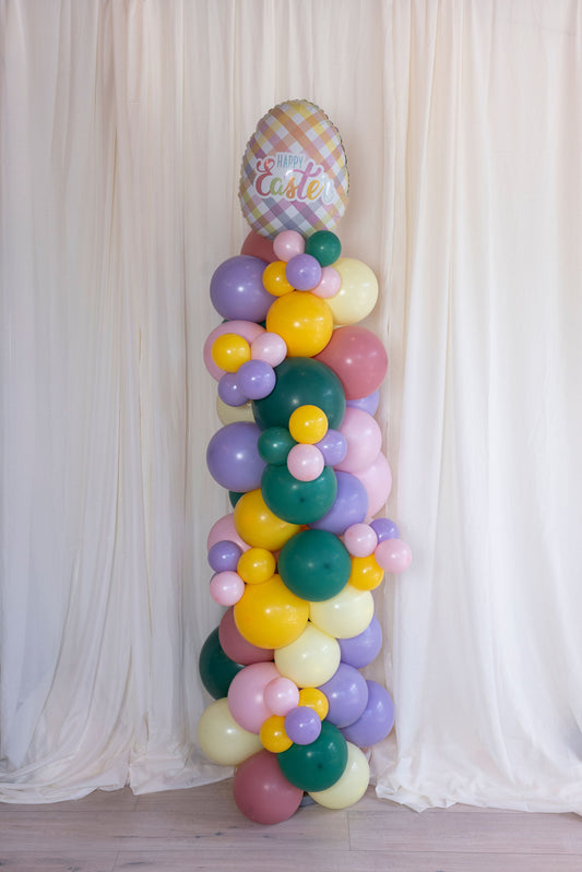 The Pastel Plaid Egg Balloon Column