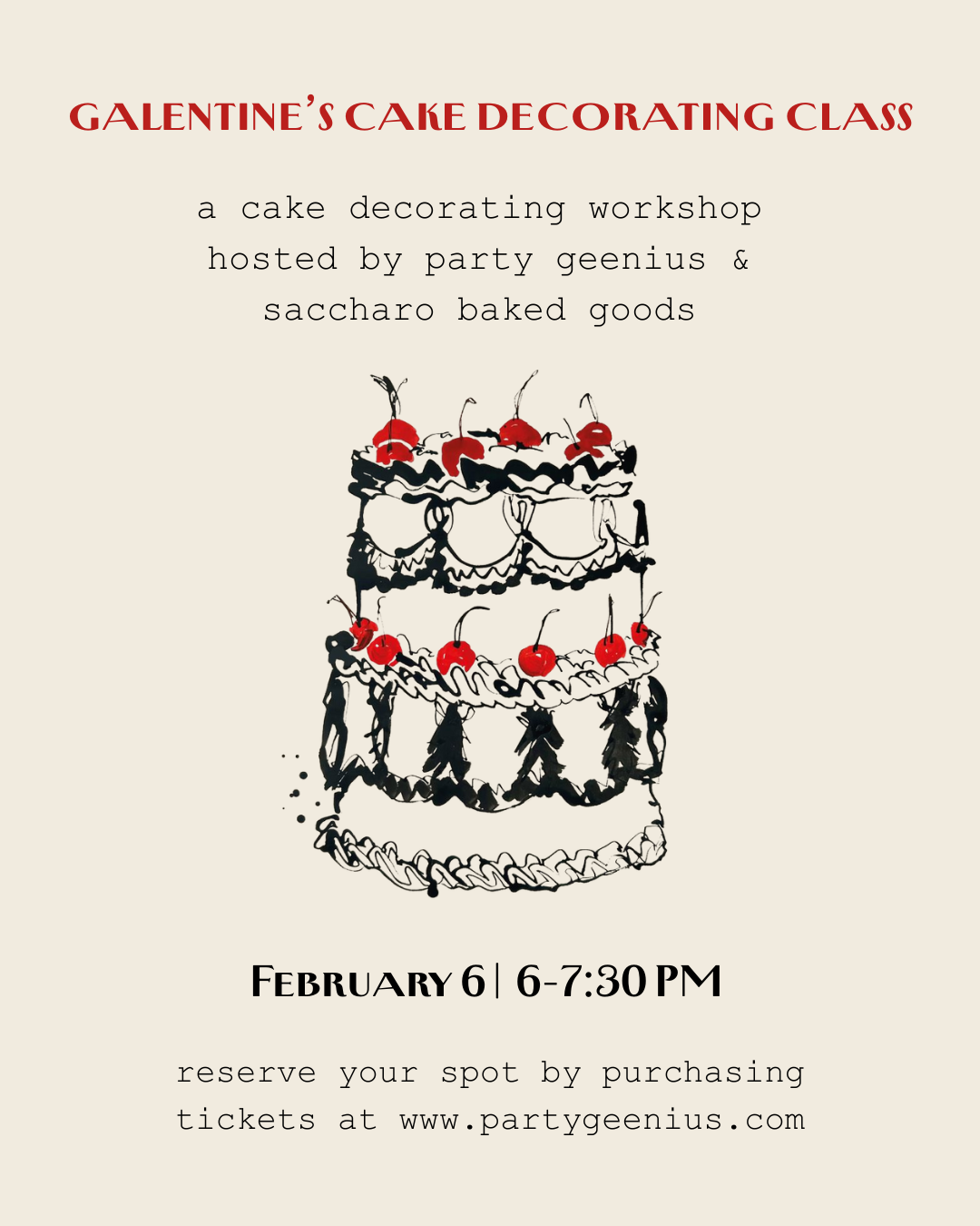 Galentine’s Day Cake Decorating Class