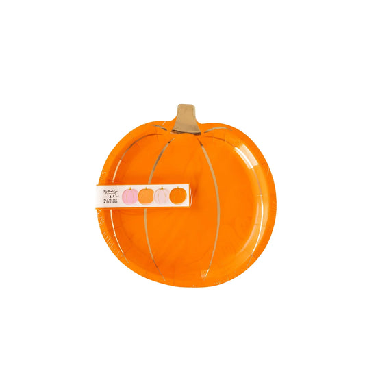 Happy Haunting Modern Pumpkin Plate Set