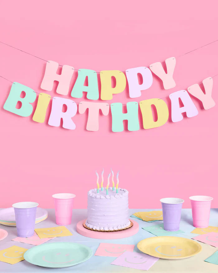Happy Birthday Pastel Party Banner