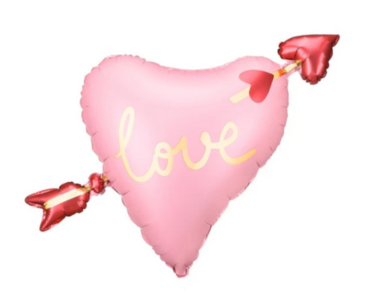 Pink Heart with Arrow Foil Balloon