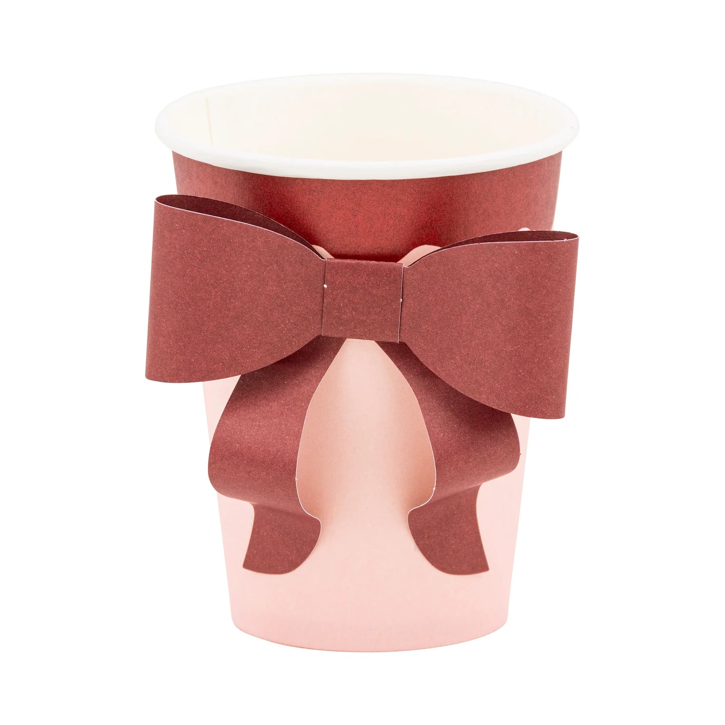 Pink & Burgundy Bow Cup
