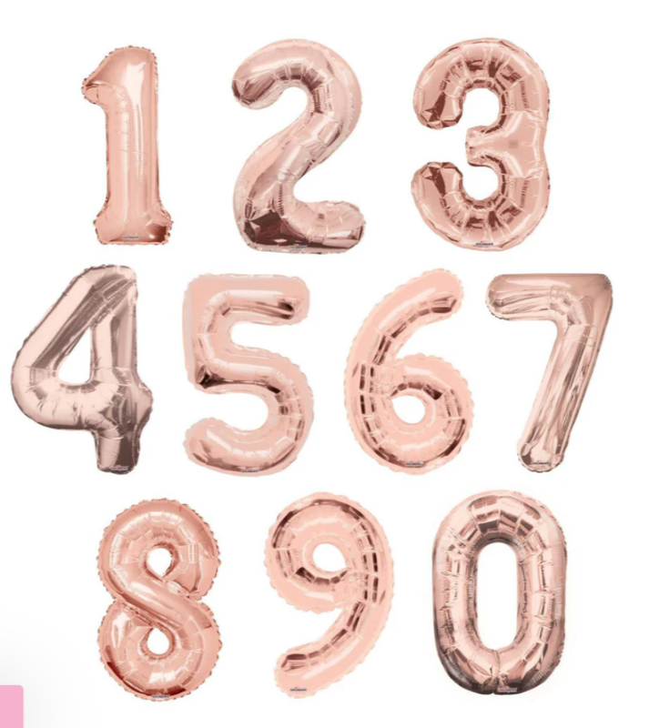 Rose Gold Number Balloons