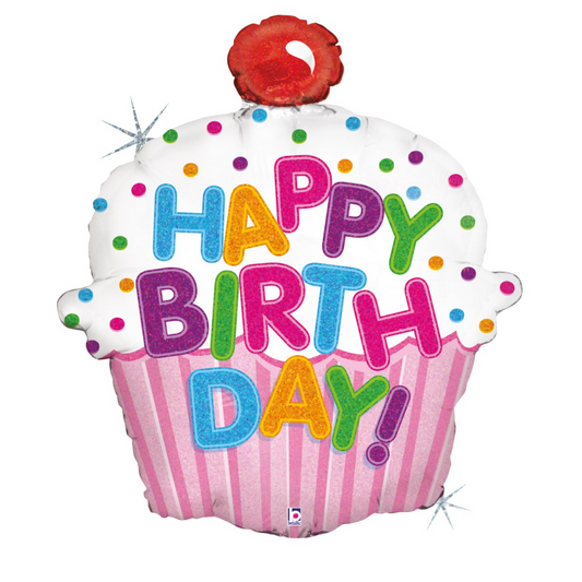 Happy Birthday Cupcake Balloon