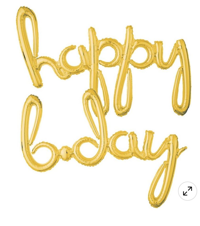 Air-Filled Gold Happy B-Day Cursive Letter Balloon Banners - PaperGeenius