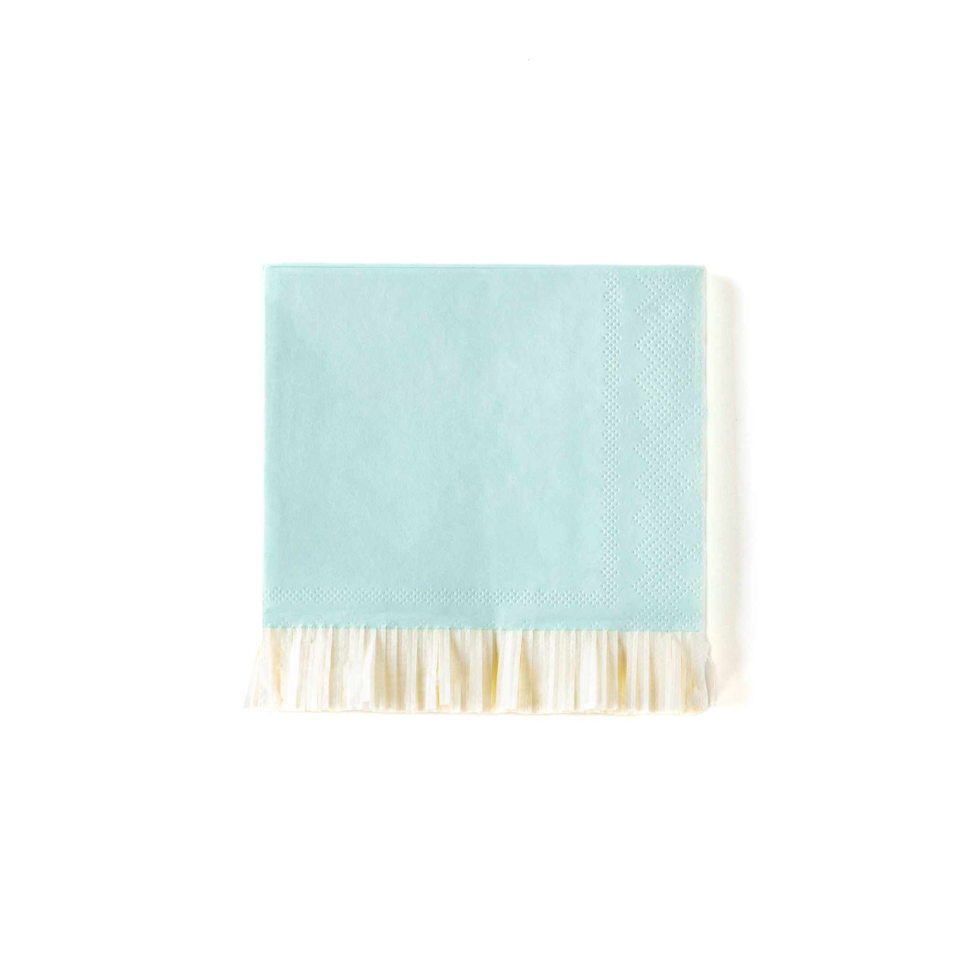 Baby Blue Fringed Cocktail Napkins 25ct - PaperGeenius