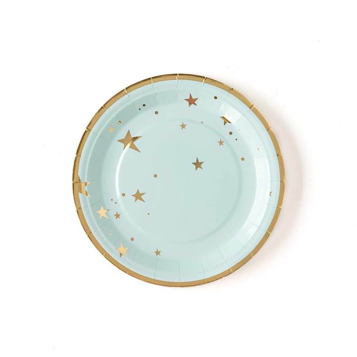 Baby Blue Star 9" Plates - PaperGeenius
