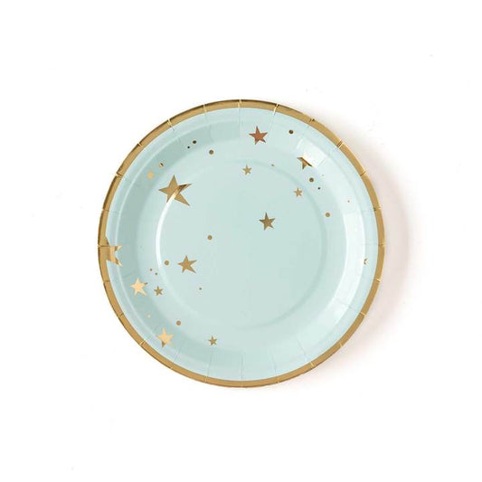 Baby Blue Star 9" Plates - PaperGeenius