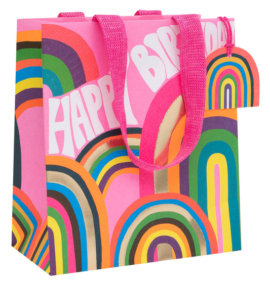 BAG MEDIUM PS RETRO RAINBOWS - PaperGeenius