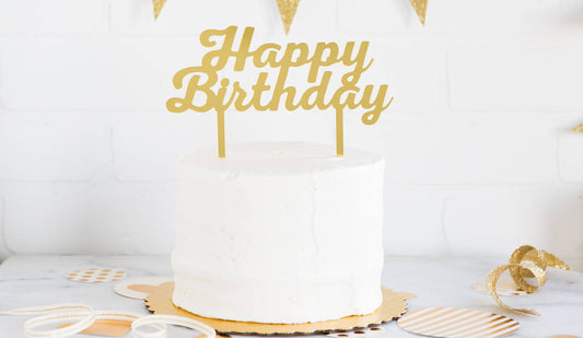 Basic Happy Birthday Cake Topper - PaperGeenius