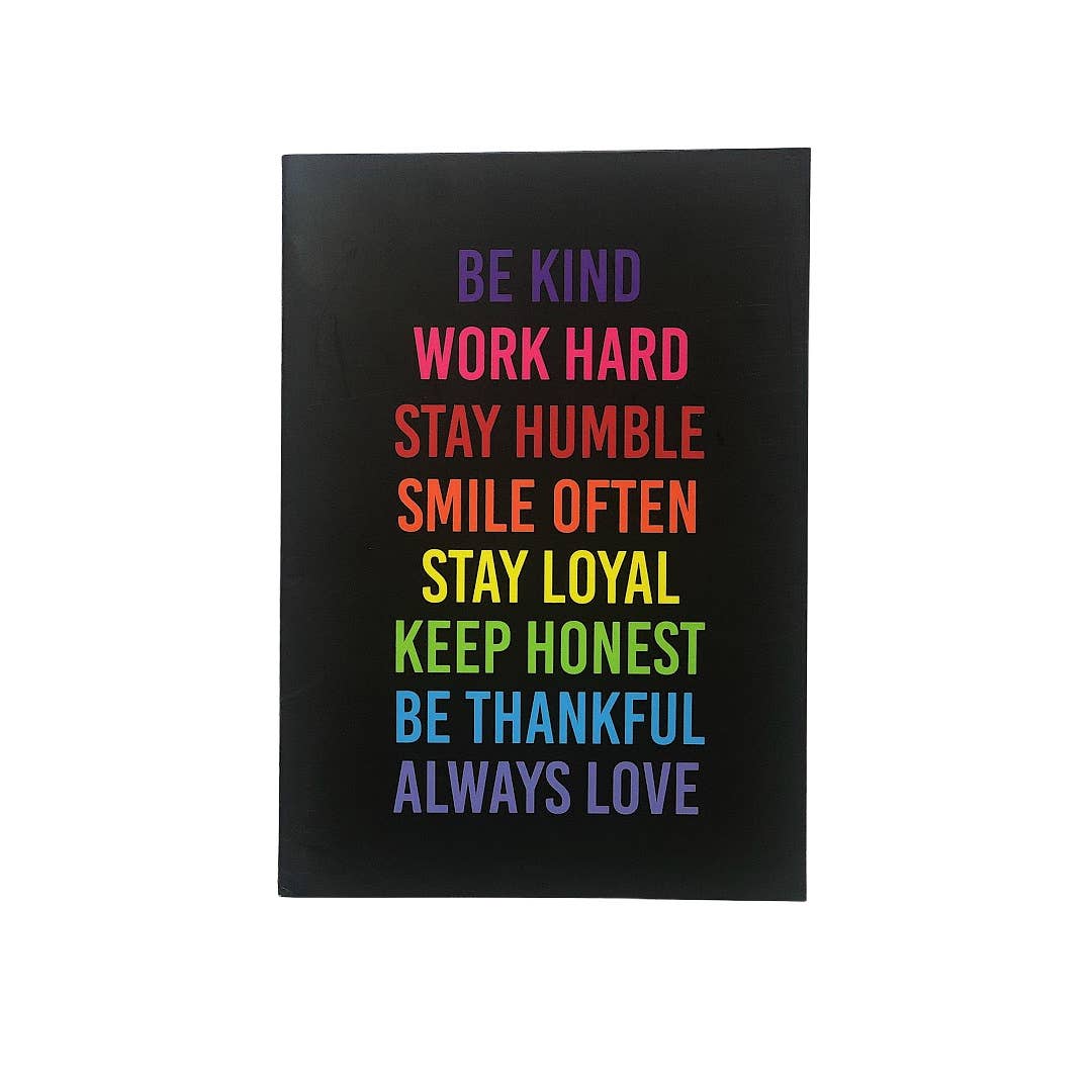 Be Kind Mantra :: Stitched Notebook - PaperGeenius