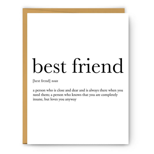 Best Friend Definition - Greeting Card - PaperGeenius