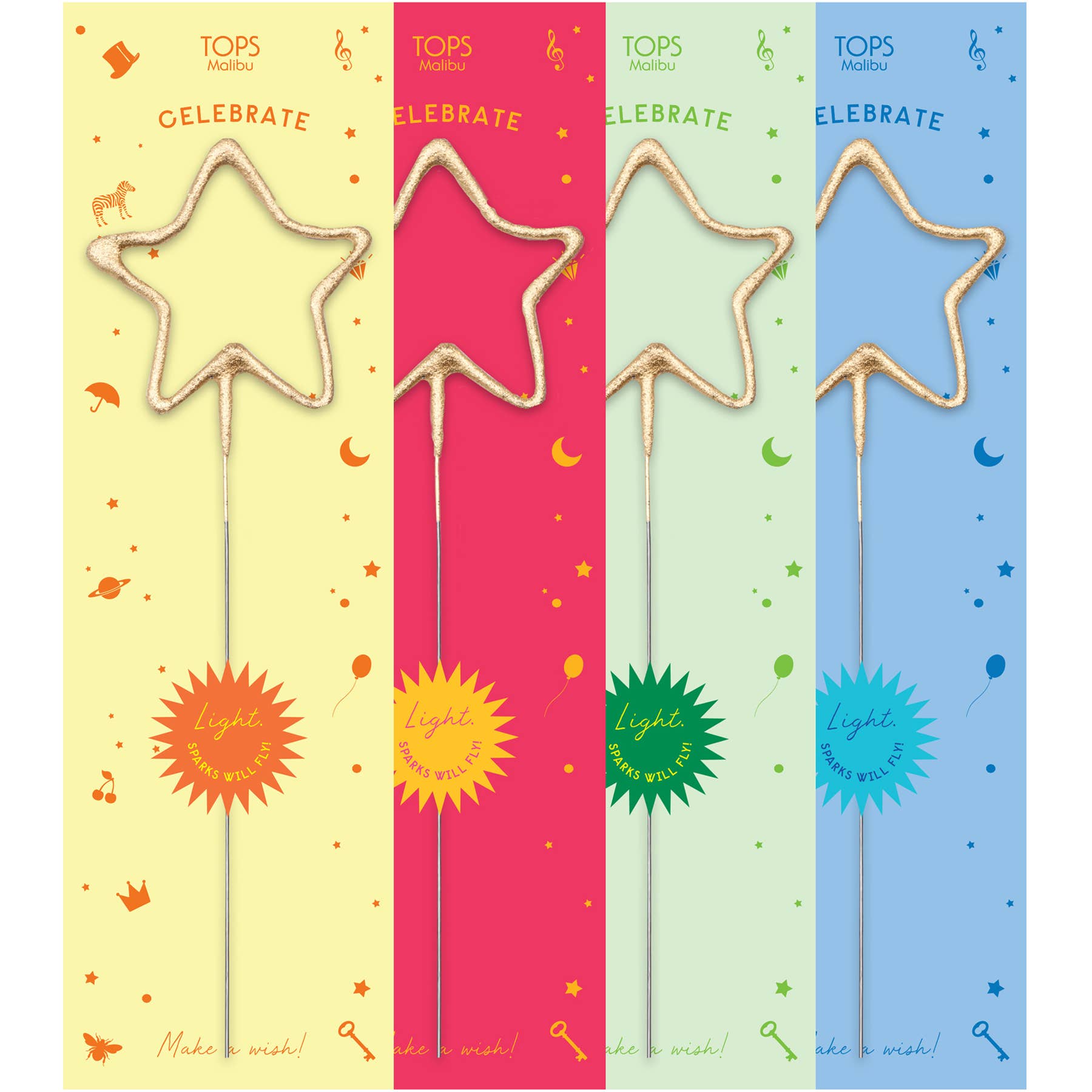 Big Golden Star Sparklers - PaperGeenius
