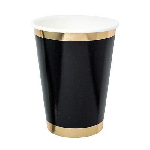 Black and Gold Party Cups - PaperGeenius