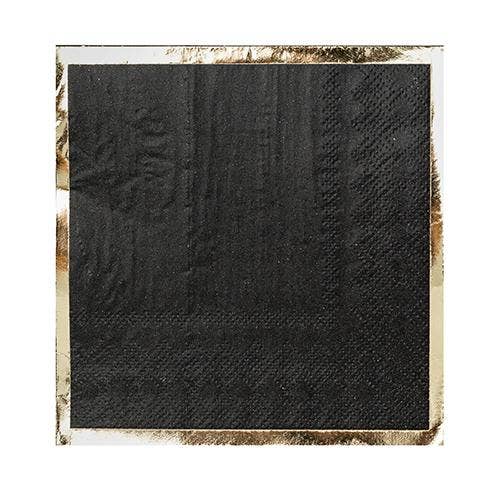 Black & Gold Cocktail Napkins - PaperGeenius