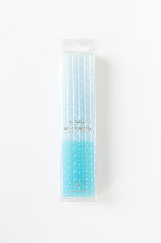 Blue Color Changing Reusable Straws - PaperGeenius