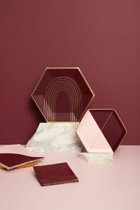 Bordeaux - Maroon Small Paper Plates - PaperGeenius