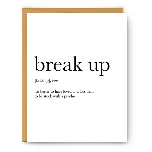 Break Up Definition - Love & Friendship Card - PaperGeenius