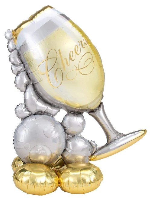 Bubbly Wine Glass 51″ AirLoonz Balloon - PaperGeenius