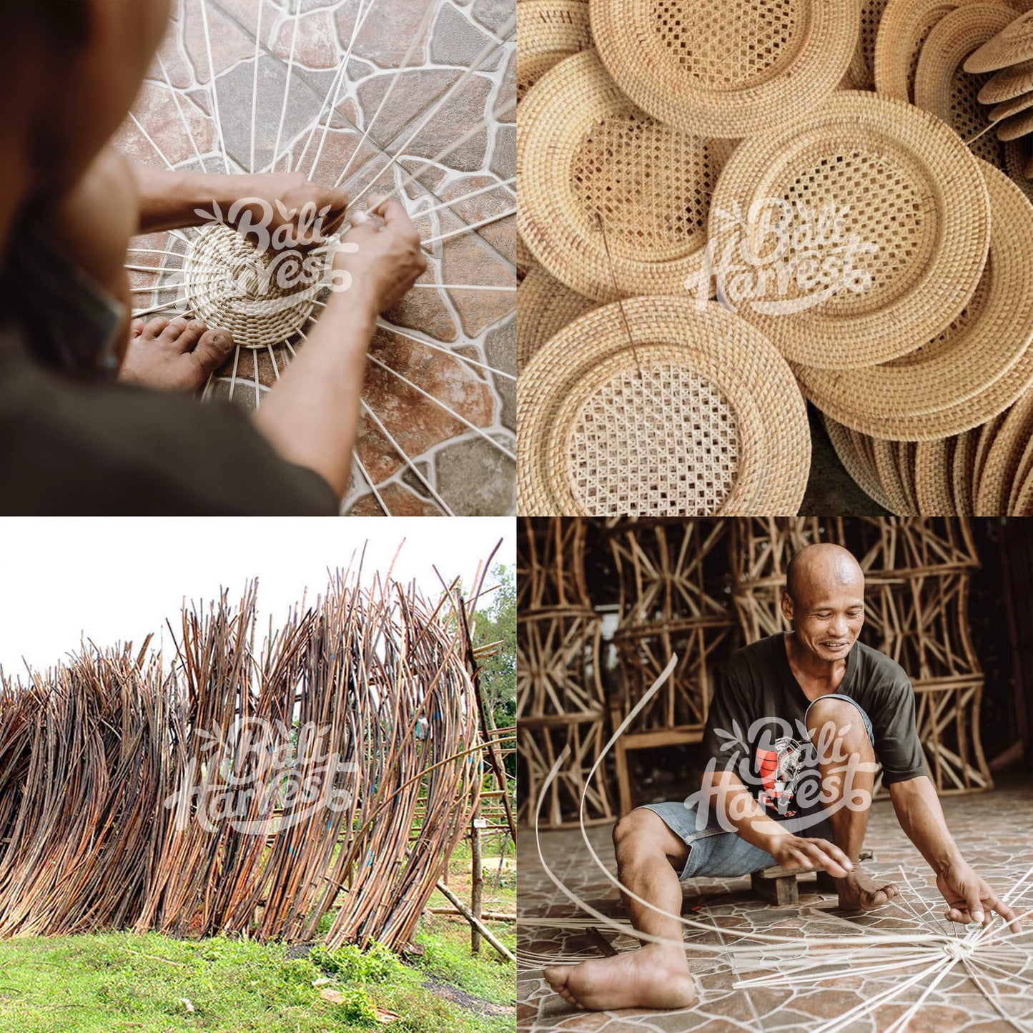Rattan Charger Plate (Webbing Gendis Dark Brown) Placemat