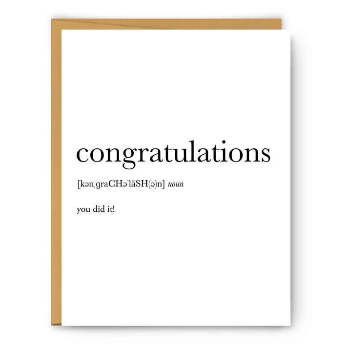 Congratulations Definition - Greeting Card – Party Geenius