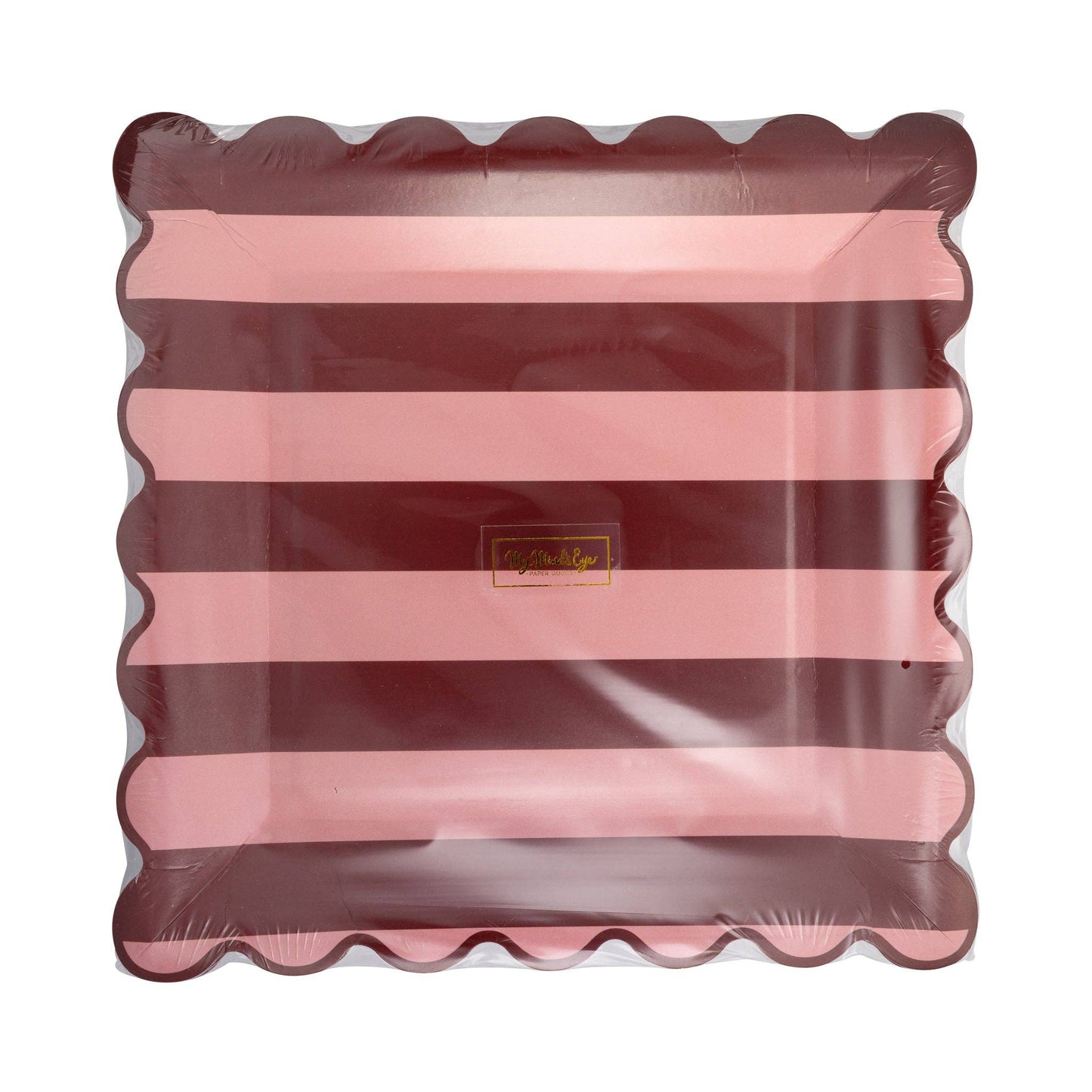 Pink & Burgundy Striped Plate