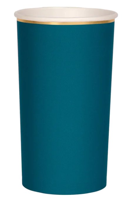 Dark Teal Highball Cups - PaperGeenius