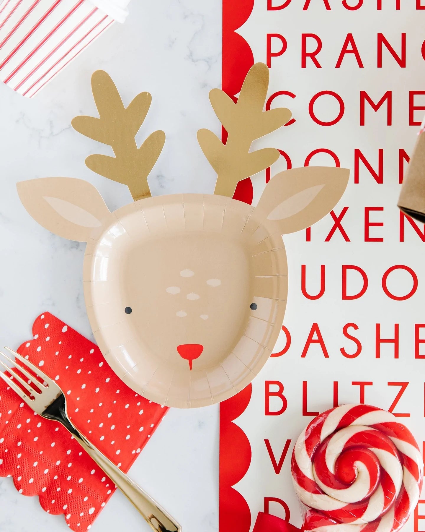 Dear Rudolph Reindeer Plate - PaperGeenius