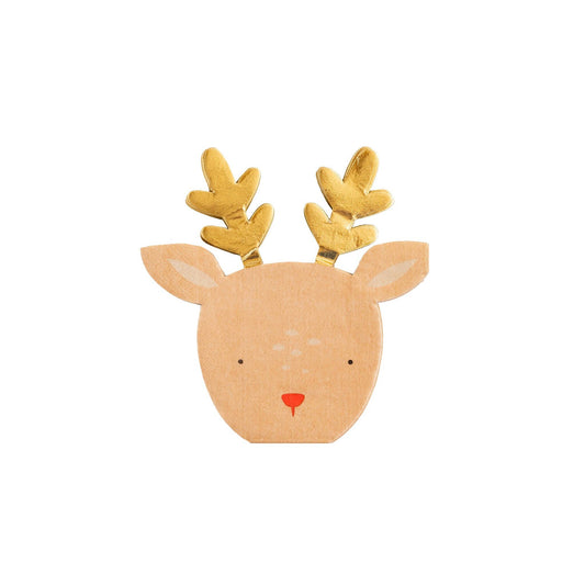 Dear Rudolph Reindeer Shaped Guest Napkin - PaperGeenius
