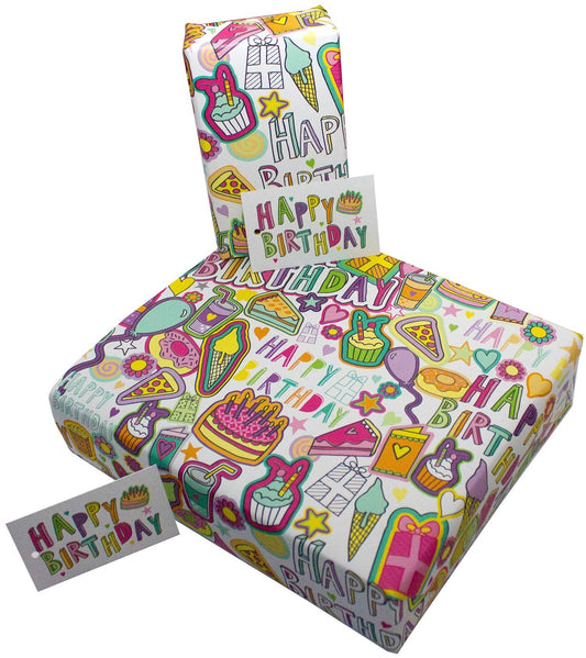 Delicious Birthday Wrapping Paper (With Gift Tag) - PaperGeenius