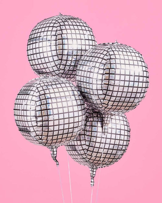 Disco Ball Party Foil Balloons, Bday Decor, Bach Supplies - PaperGeenius