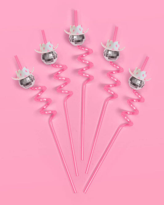 Disco Cowgirl Straws, Bachelorette Supplies, Birthday Decor