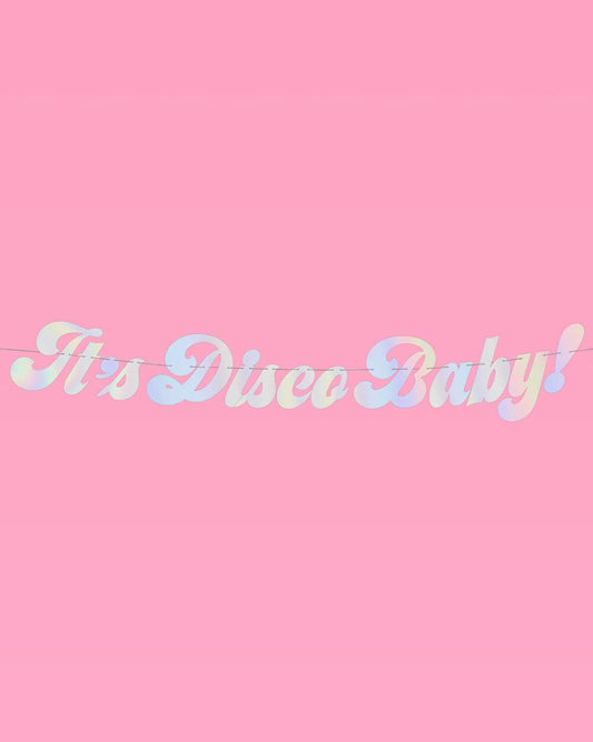 Disco Party Foil Banner, Bday Decor, Bachelorette Supplies - PaperGeenius
