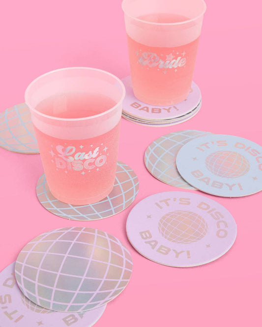 Disco Party Paper Cup Coasters - PaperGeenius