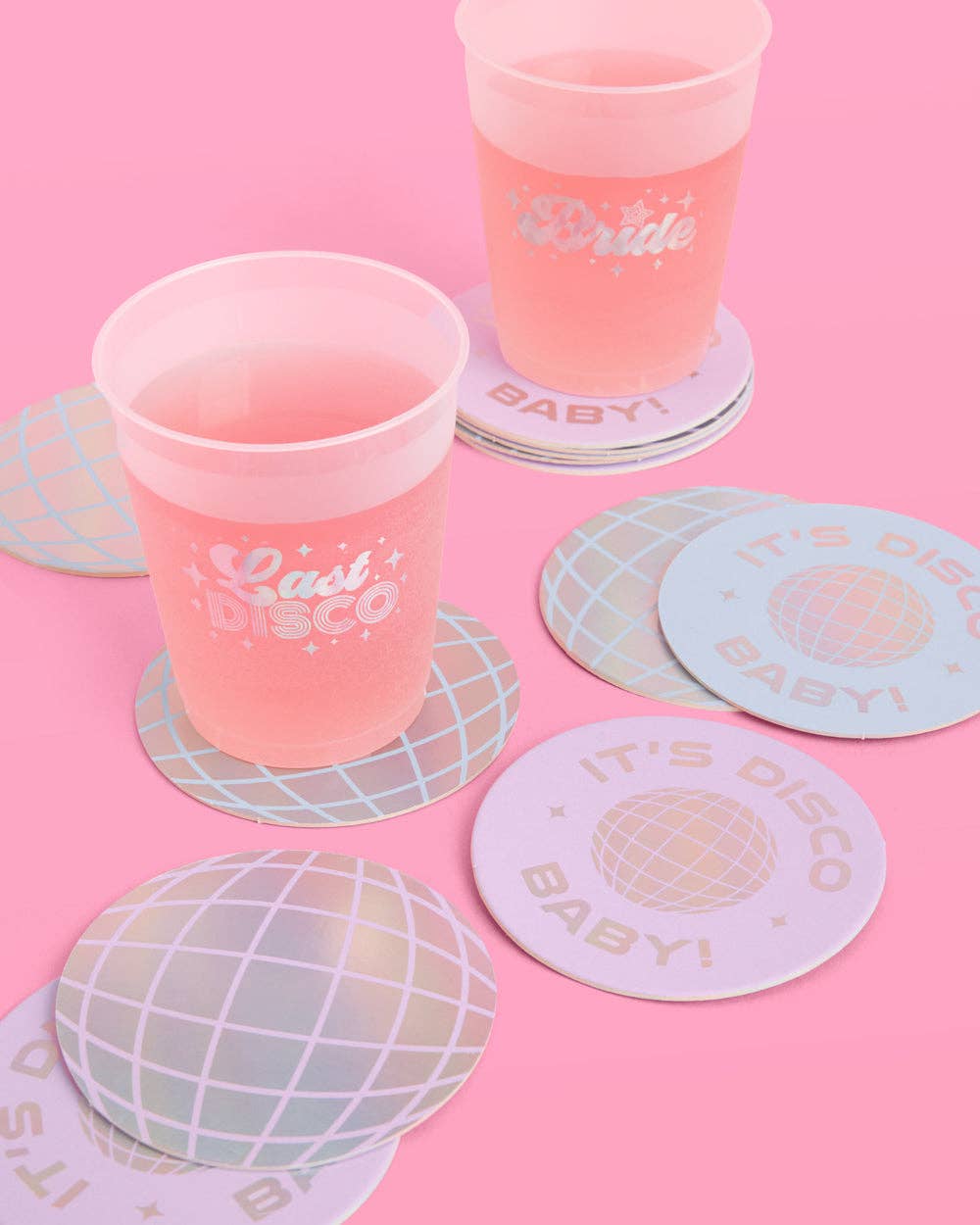 Disco Party Paper Cup Coasters - PaperGeenius