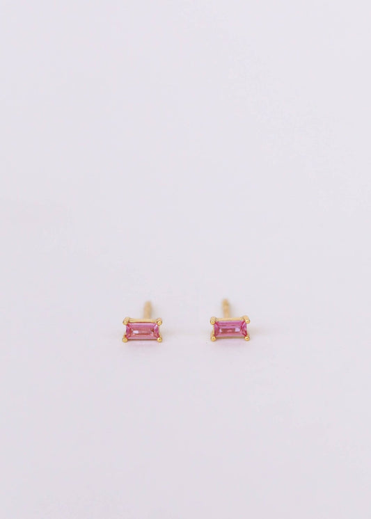 Earrings - Rose Baguette - PaperGeenius