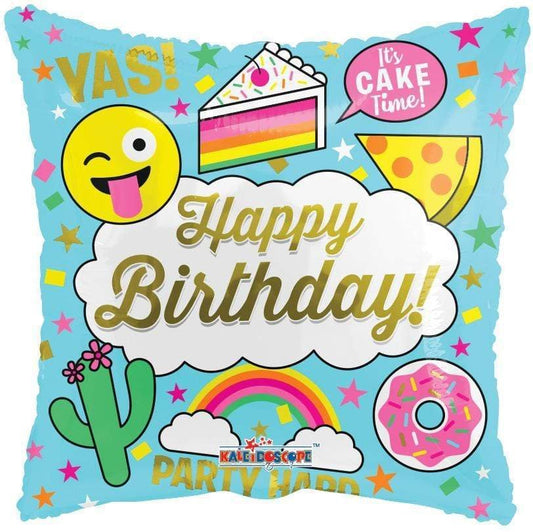 Emoji Birthday 18″ Foil Balloon - PaperGeenius