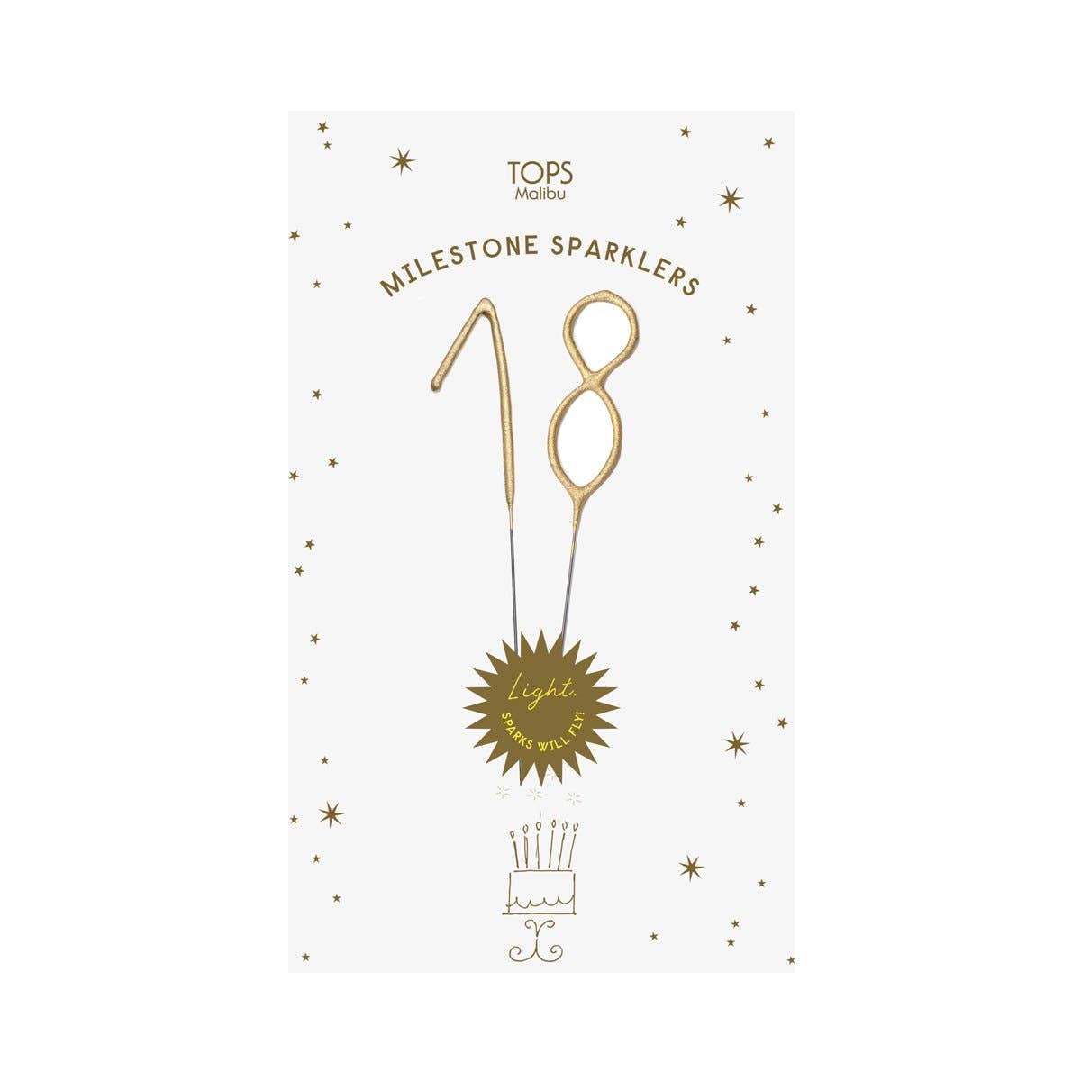 Mini 4" Gold Milestone Number Sparkler Wands - 21