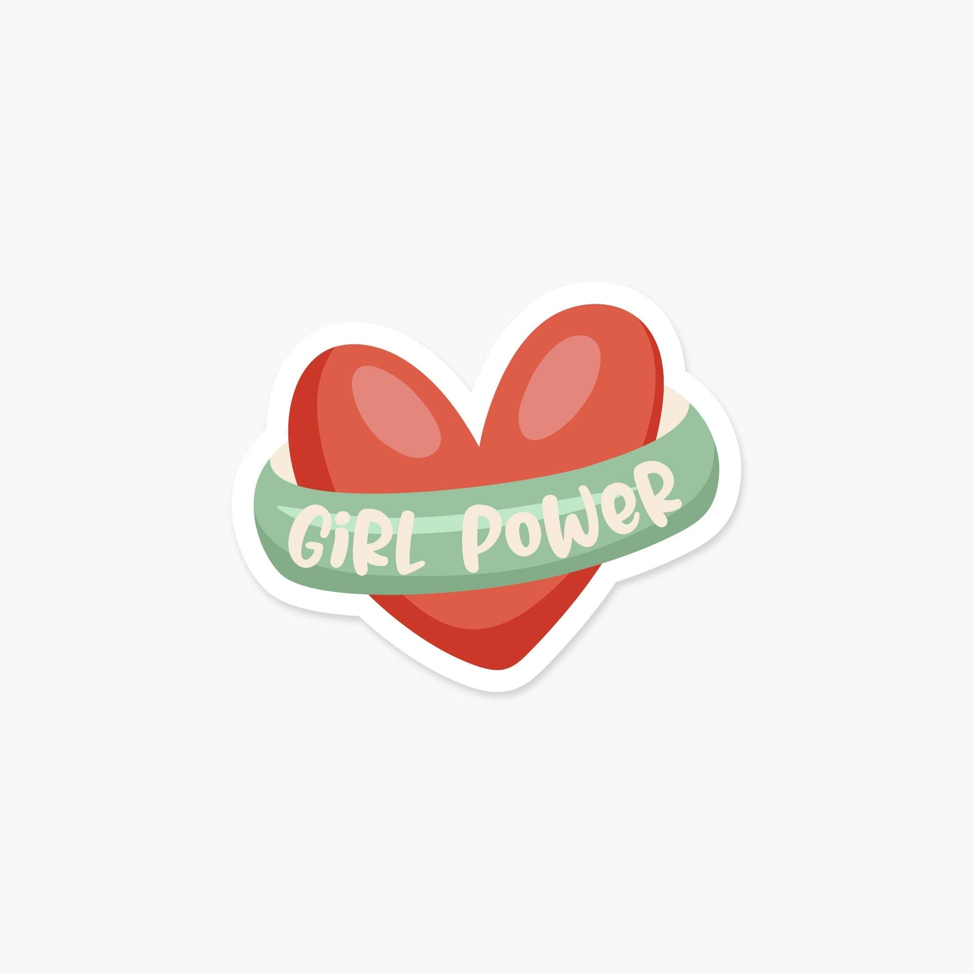 Girl Power Heart - Feminist Sticker - PaperGeenius