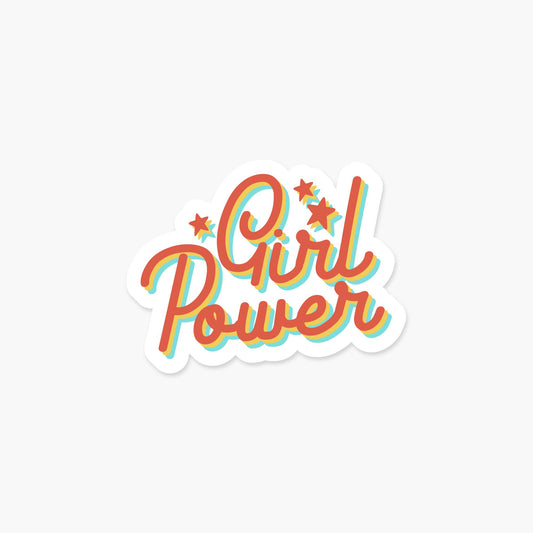 Girl Power Retro - Feminist Sticker - PaperGeenius