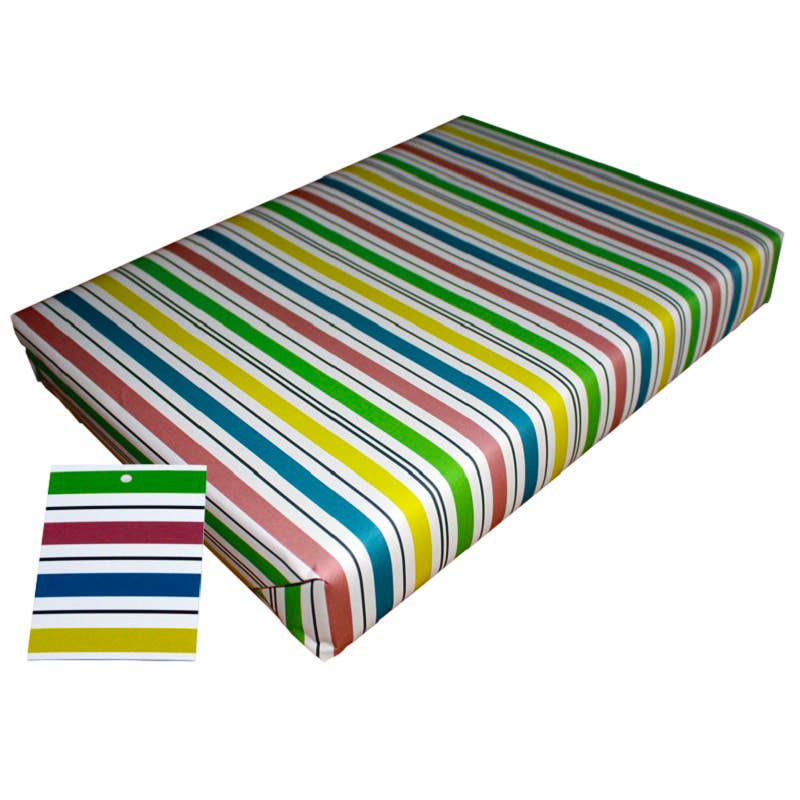 Go Stripey Wrapping Paper • 100% Recycled • Vegan Ink - PaperGeenius