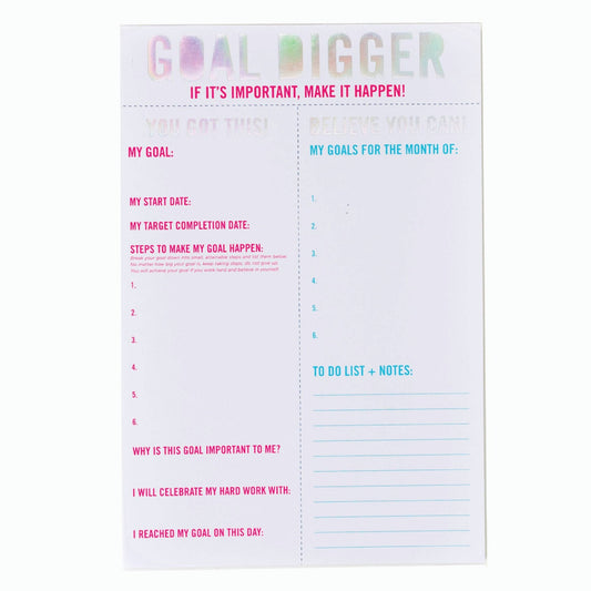 Goal Digger Goal Setting Notepad - PaperGeenius