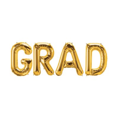GRAD Gold Foil Letters- 16 in.