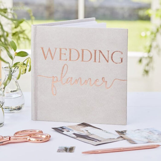 Grey Suede Luxury Wedding Planner - PaperGeenius